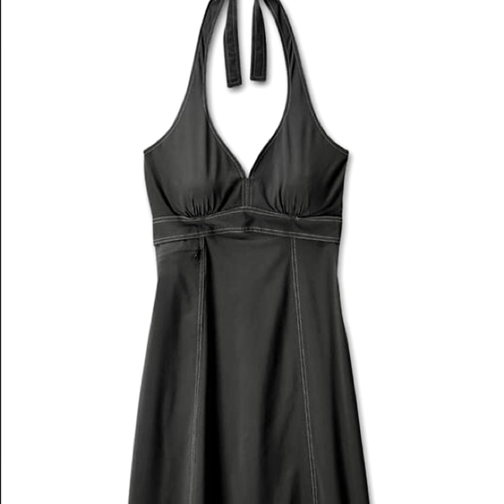 ATHLETA Pack Everywhere Black Halter High Waist Athletic Dress Small